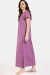 Zivame Desi Drama Knit Cotton Full Length Nightdress - Begonia Pink — thumbnail 3